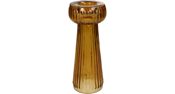 Hd vase glass amber 7.5x7.5x20cm