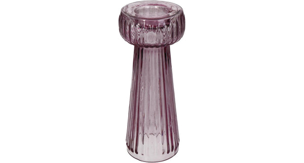 Hd vase glass pink 7.5x7.5x20cm