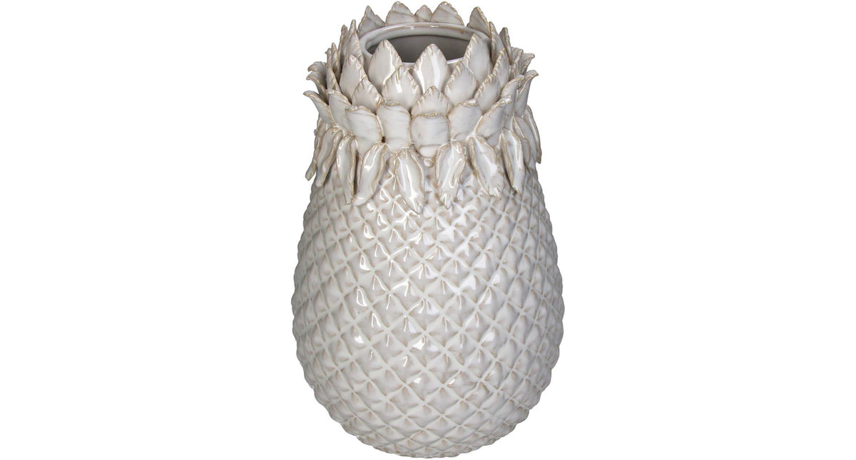 Vase stoneware white 19x19x29.5cm