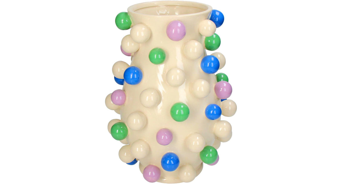 Vase balls stoneware multi 24.7x24.7x34cm