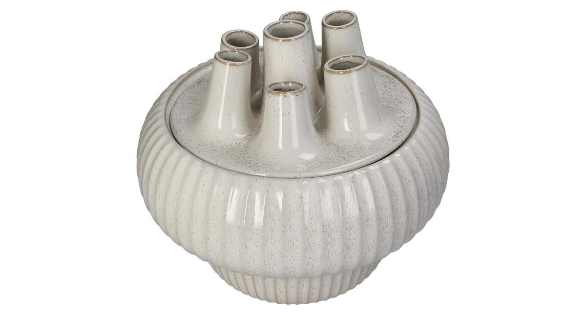 Vase stoneware white 29x29x25.5cm