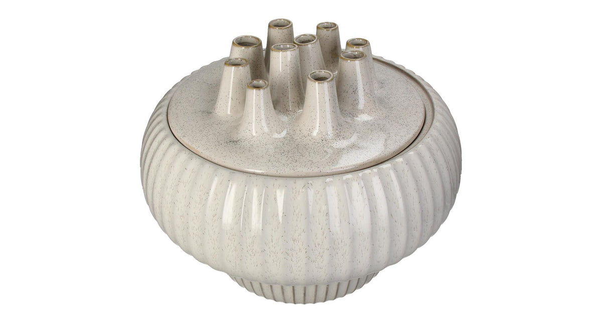 Vase stoneware white 36x36x30cm