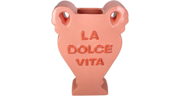 Hd vase la dolce vita dolomite peach 23x9.5x35.8cm