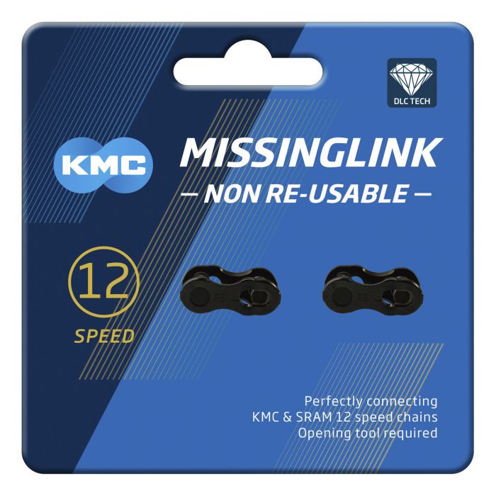 KMC Maillon de connexion MissingLink 12NR DLC noir 5.2mm 12v (2)