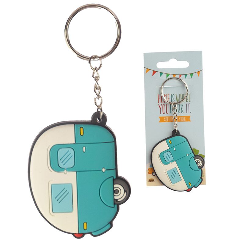 Thuis is waar je hem parkeert caravan pvc sleutelhanger