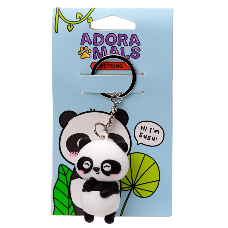 Susu de panda adoramals 3d pvc-sleutelhanger