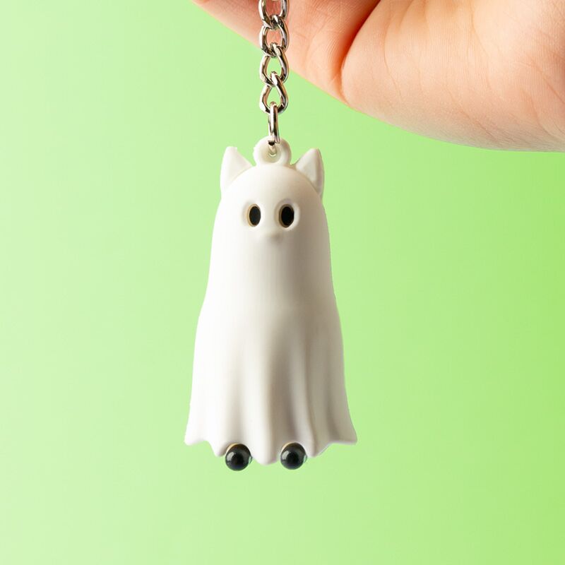 Griezelige kat 3d pvc sleutelhanger