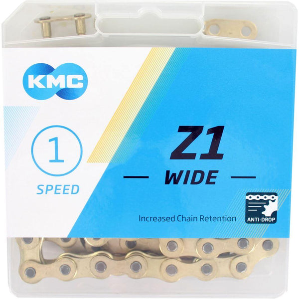 Chaine KMC 1 2-1 8 112 1V Z1 gold track BMX