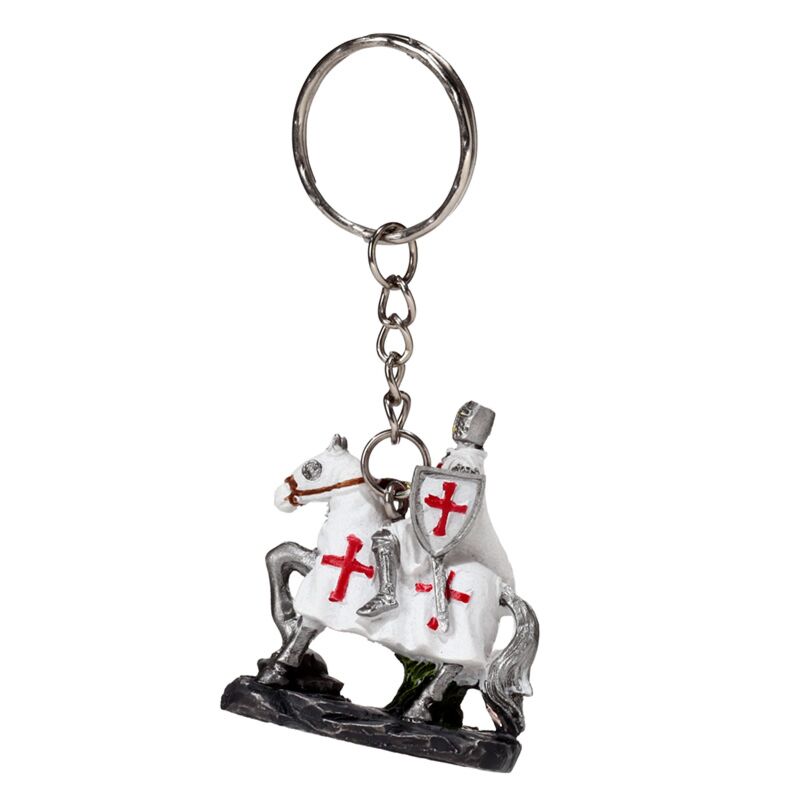 Kruistocht ridder te paard verdediger sleutlhanger