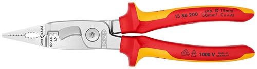 Knipex installatietang 1000v - 200mm - verchroomd - rood