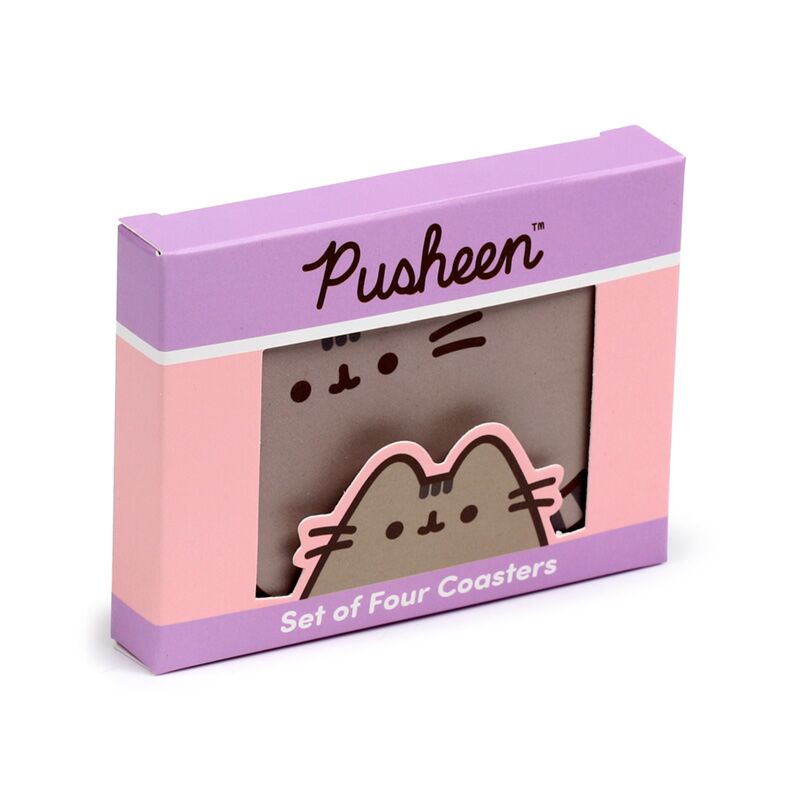 Union pusheen de kat set 4 gevormde onderzetters