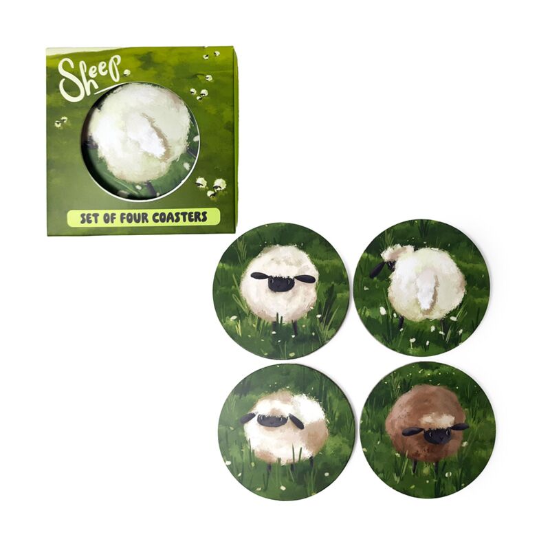 Schapen set 4 onderzetters