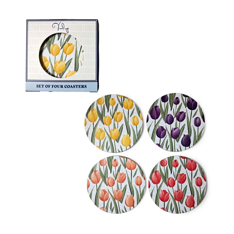 Tulpen set 4 onderzetters