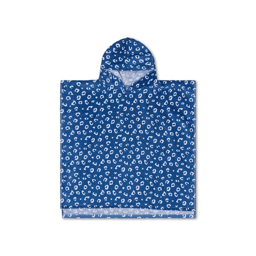 Luipaard | blauwe strandponcho 65 x 65 cm
