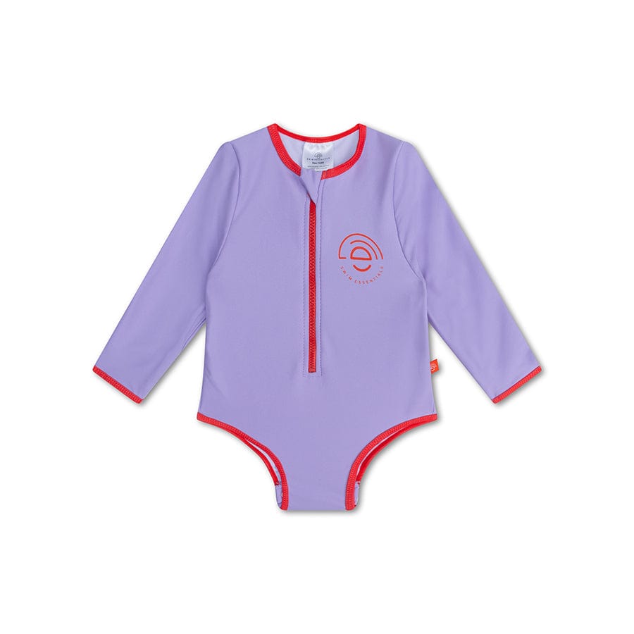 Iconische tonen | paars meisjes uv-badpak met lange mouwen