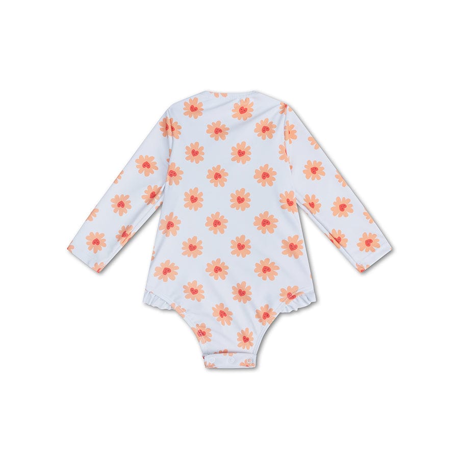 Floral love | meerkleurig meisjes uv badpak met lange mouwen