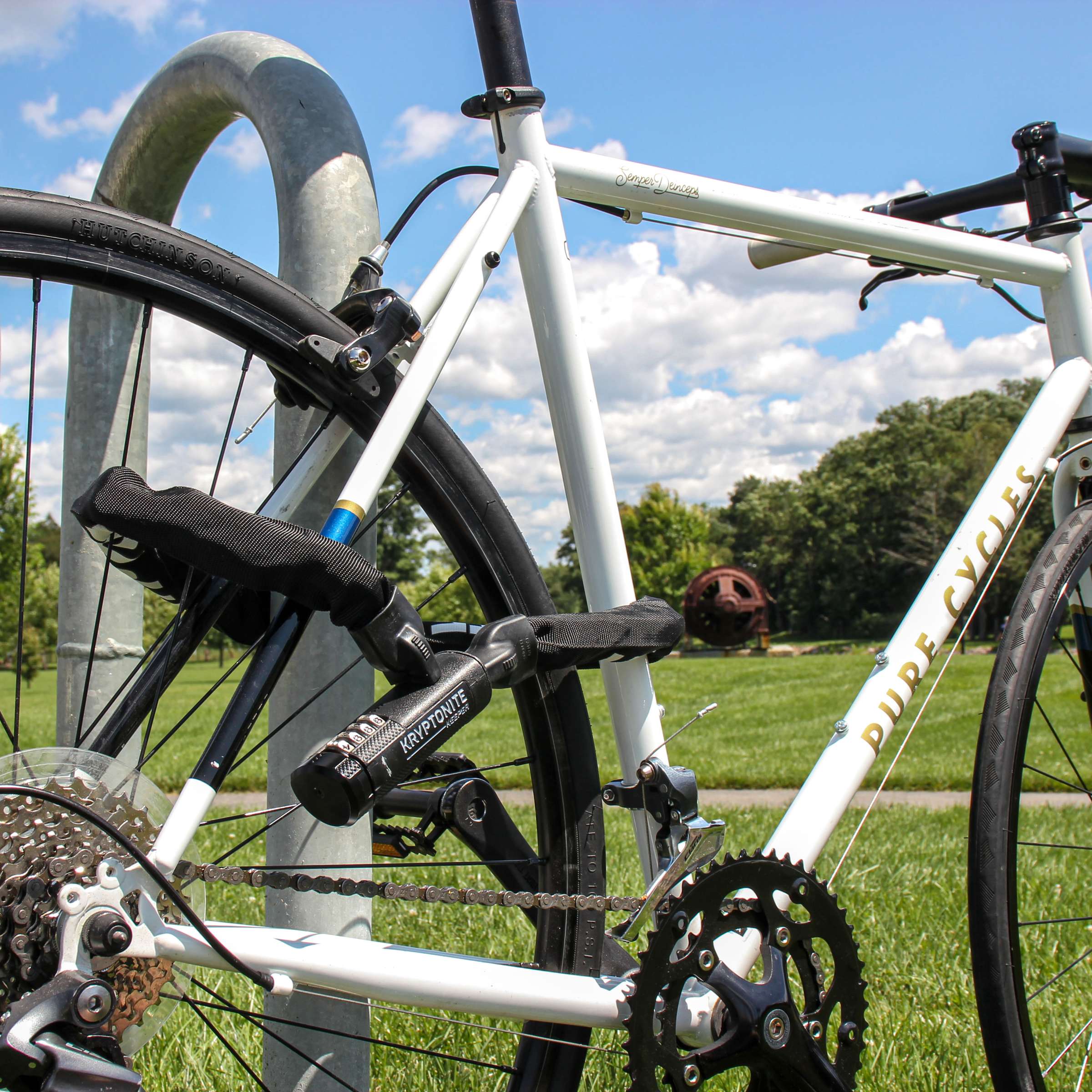 Kryptonite keeper kettingslot met combinatieslot – kettingslot fiets – 90 cm lang – blauw