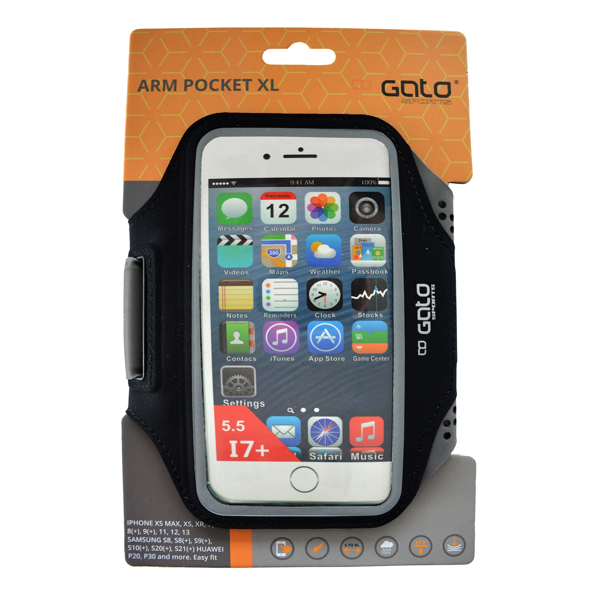 Outwet gato armpocket xl zwart one size