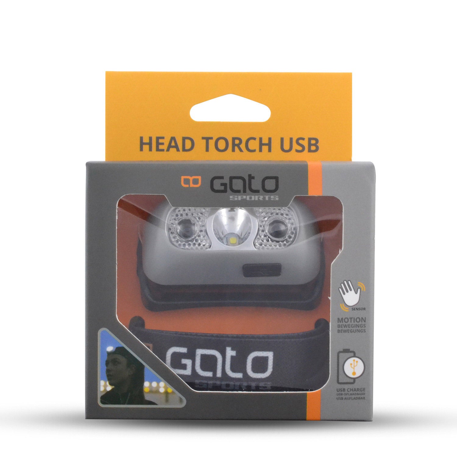 Gato hoofd-helmlamp grijs one size
