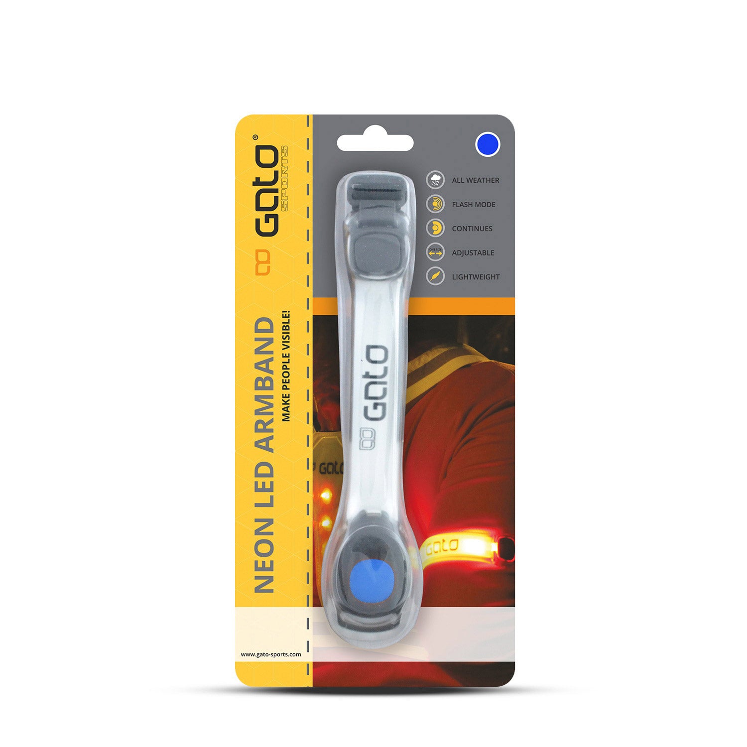 Outwet gato neon led arm lichtblauw één maat