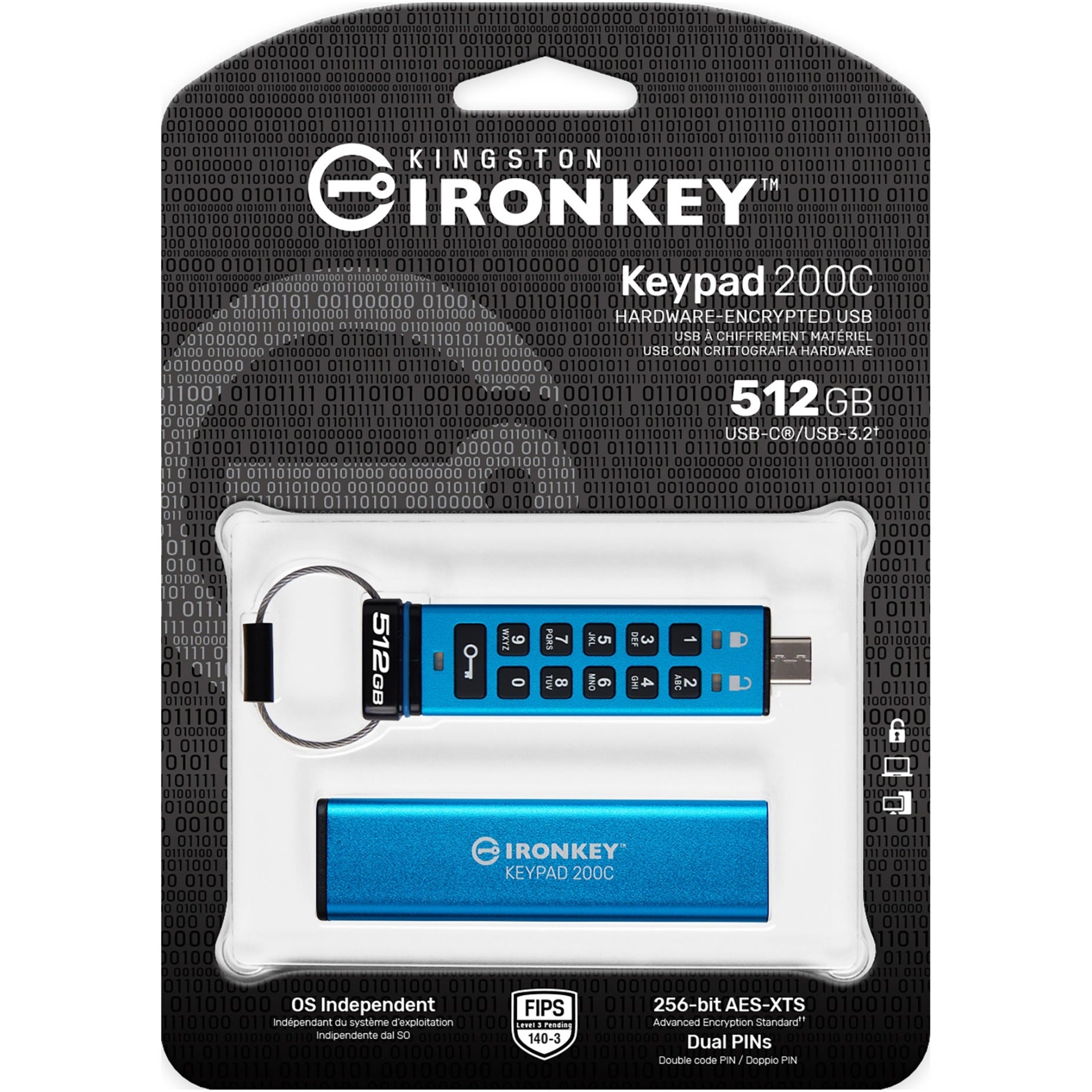 Kingston Kingston IronKey-toetsenbord 200 512 GB