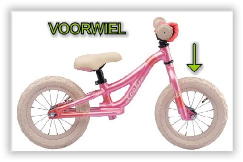 Batavus wiel voor 12 loopfiets ys8344 salmon
