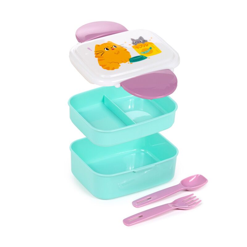 Beans co katten clip bentobox lunchtrommel bestek