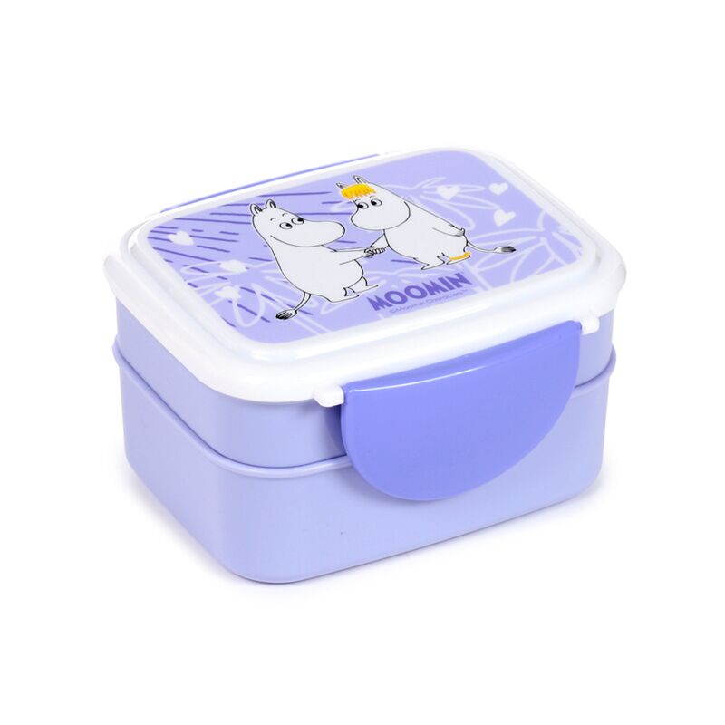 Moomin lila clip bentobox lunchtrommel met bestek