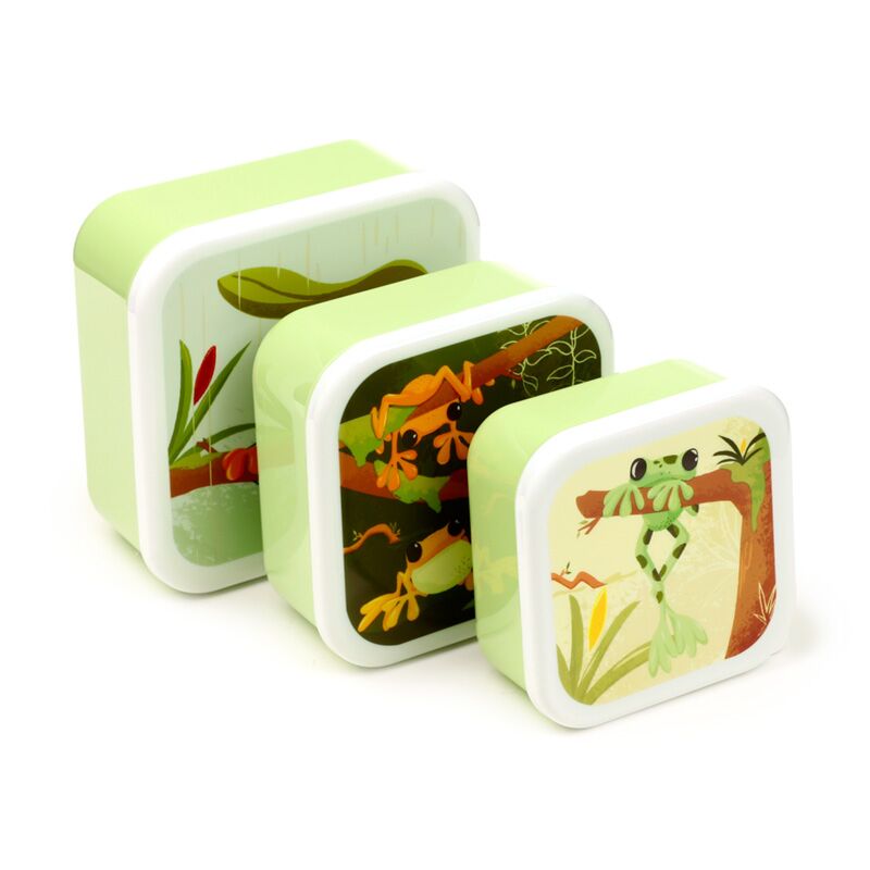 Set 3 lunchbox ml xl tropische boomkikker