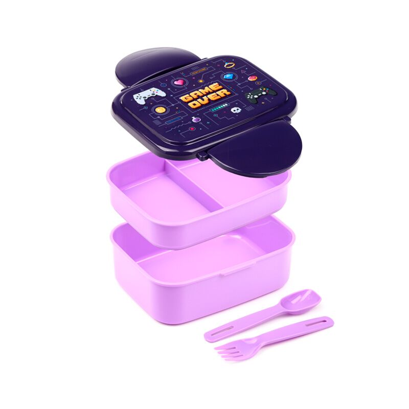 Game over clip bento box lunchtrommel bestek