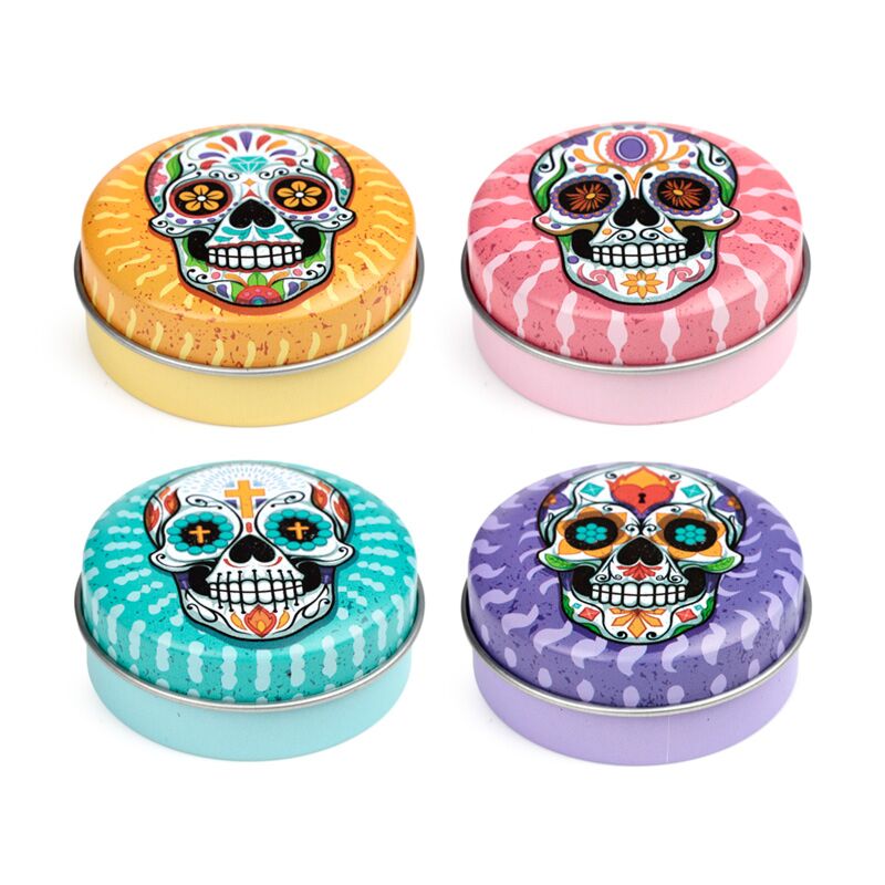 Dia de los muertos mexicaans doodshoofd lipbalsem blik