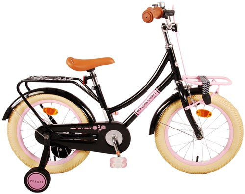 Volare 16 inch fiets excellent zwart roze oma transport 21386
