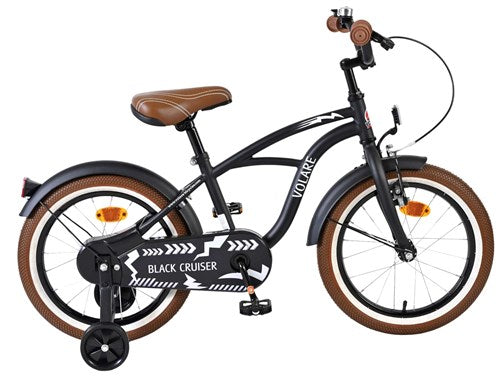 Volare black cruiser kinderfiets - jongens - 16 inch - zwart