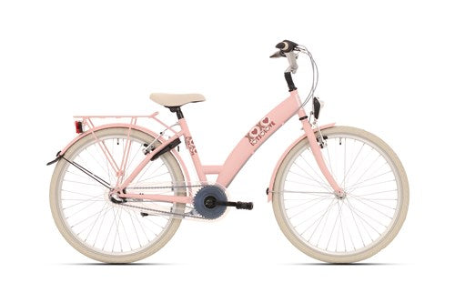 Bikefun bike fun 24 inch meisjesfiets 3v lots of love adobe roze
