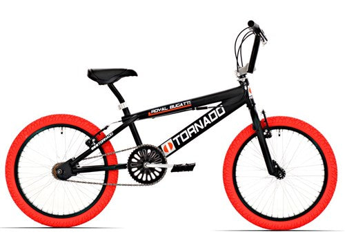 Tornado 20 pouces vélo bmx freestyle noir mat pneu rouge 2000021