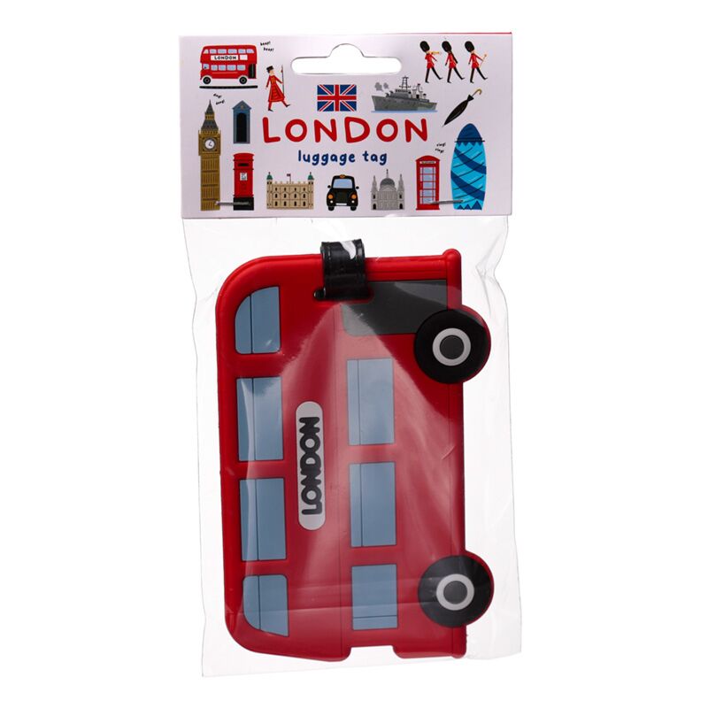 Londense dubbeldekker bus pvc kofferlabel