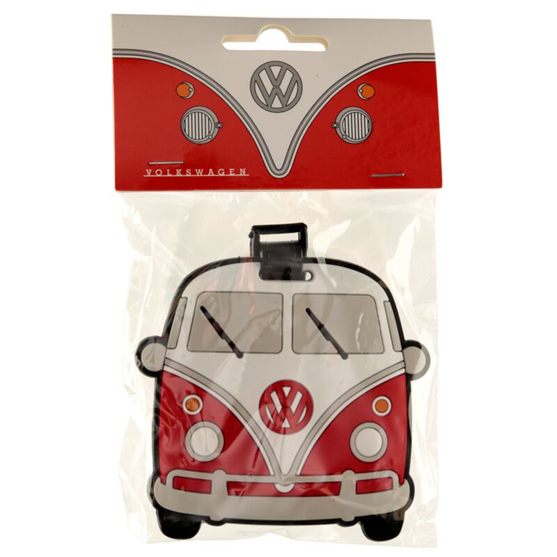 Volkswagen busje vw t1 rood pvc kofferlabel