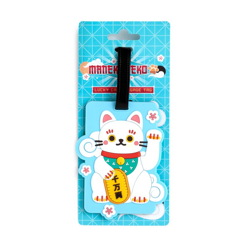 Maneki neko gelukskat pvc kofferlabel