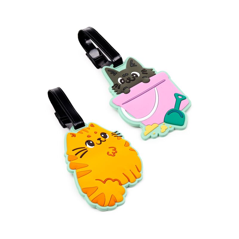 Beans co katten pvc kofferlabel set van 2