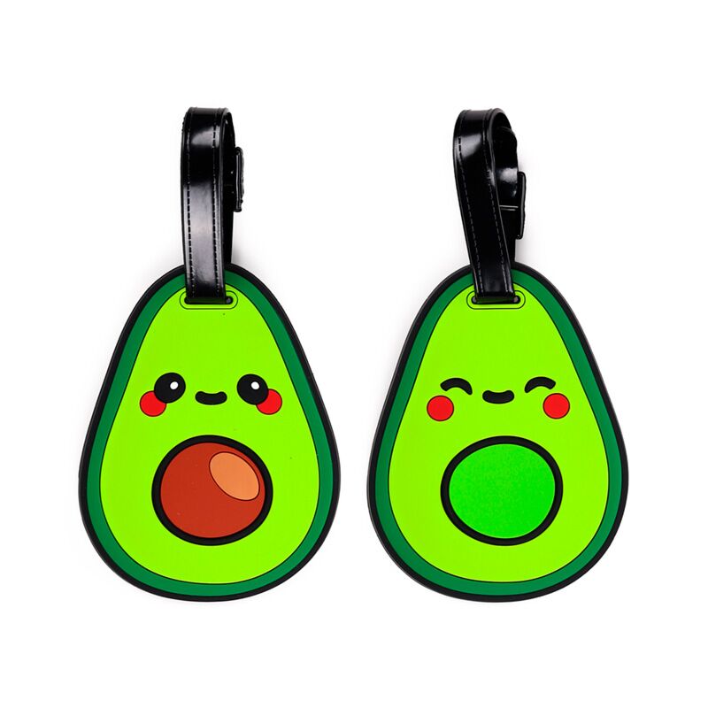 Foodiemals avocado pvc kofferlabel set van 2