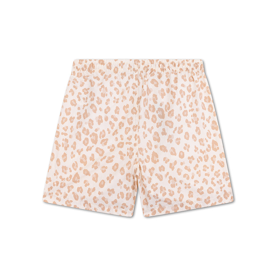 Leopard | beige meisjes uv zwemshort