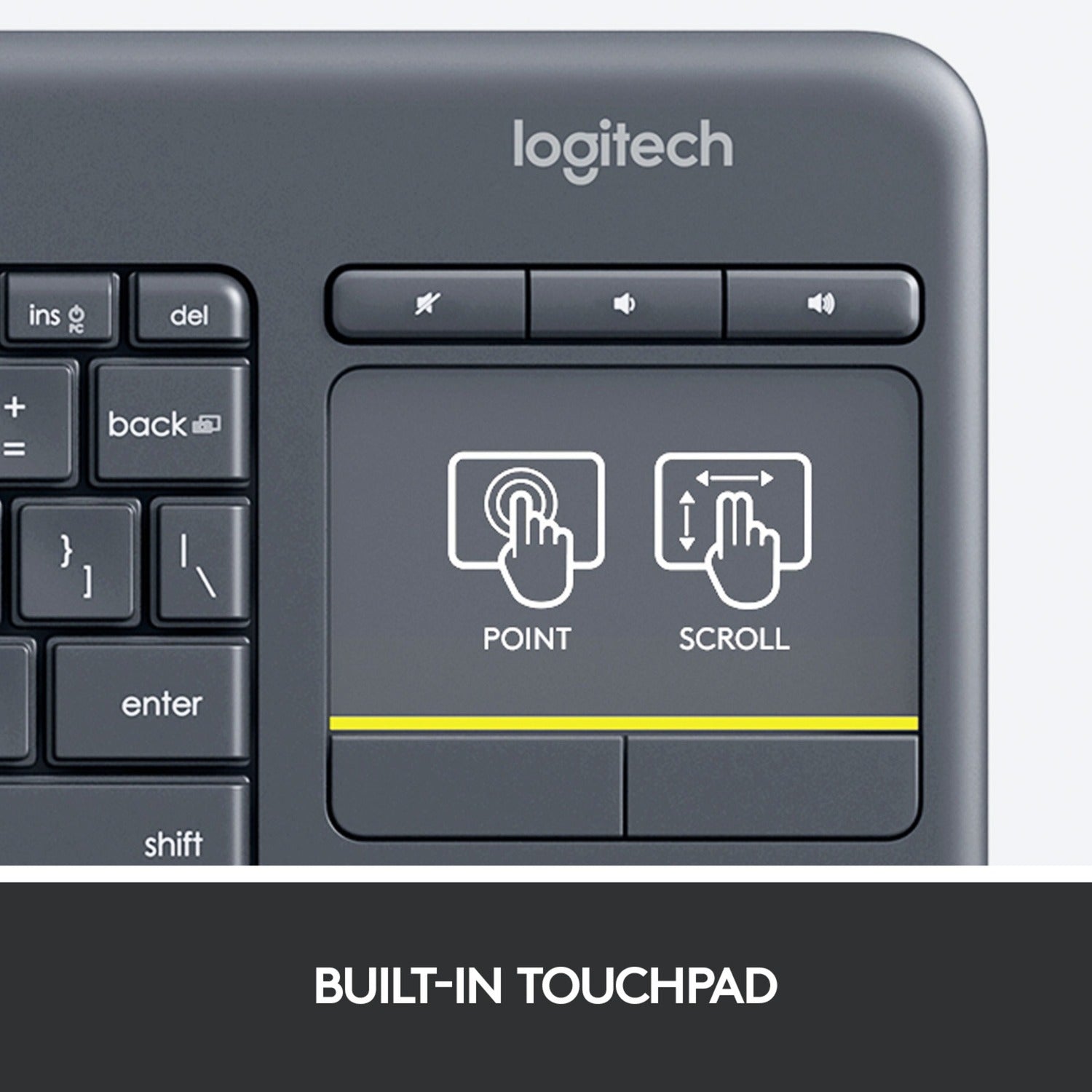 Logitech Draadloos Touch-toetsenbord K400 Plus