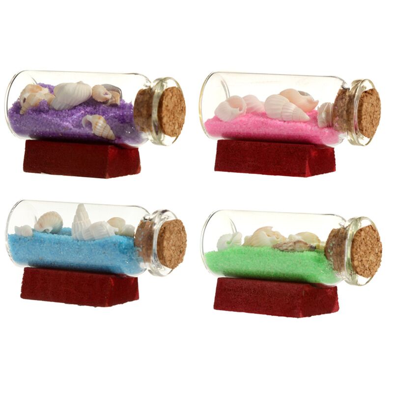 Gekleurd zand schelpen fles strand souvenir magneet