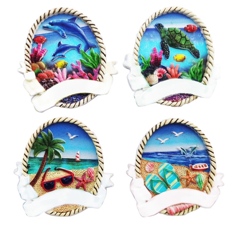 Koraalrif en strand 3d zee strand souvenirmagneet