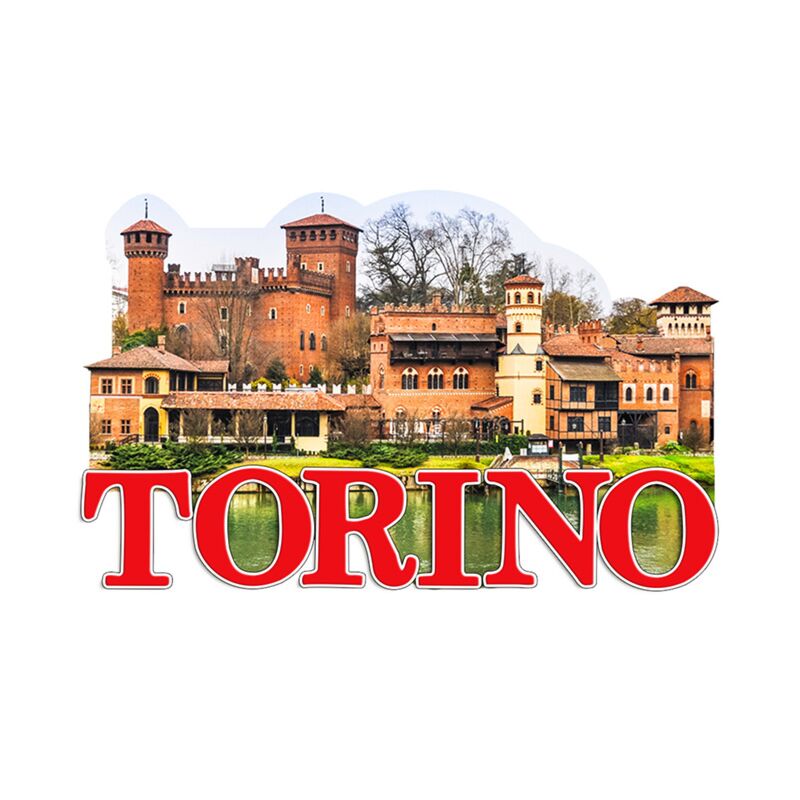 Torino borgo middeleeuwse 3d zee strand souvenirmagneet