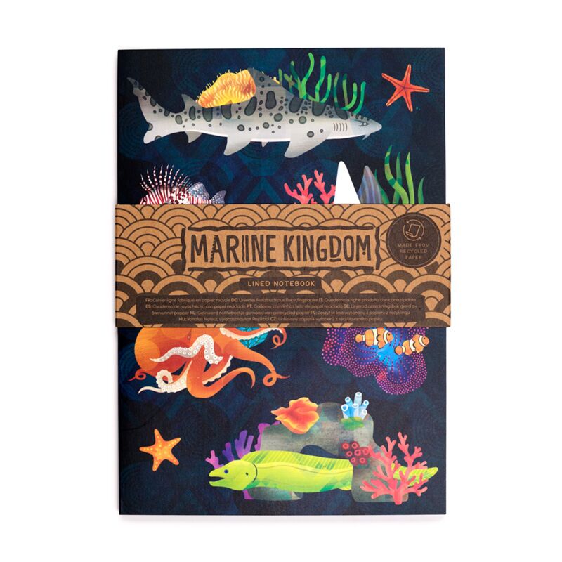 Marine Kingdom gerecycled a5 gelinieerd notitieboekje