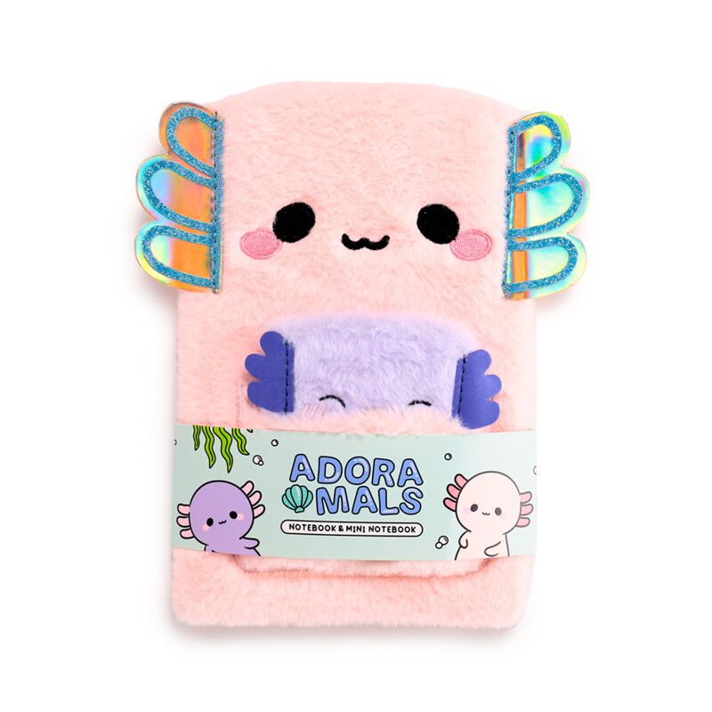 Adoramals maddie de axolotl pluche notitieboekje bouwel