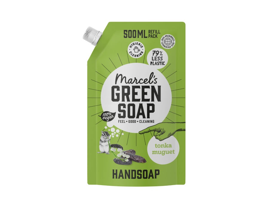 Marcel's green soap handzeep tonka muguet 500ml navulzak