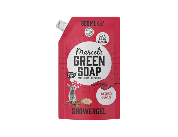 Marcel's green soap shower gel - argan oudh - navulling - 500ml