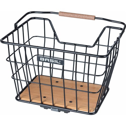Basil fietsmand nordland mik 23 liter 23 x 33 x 19 cm voor- en of achterop zwart bruin
